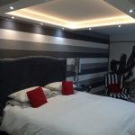 Warm-white 5-watt LED tape lights up this bedroom