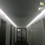 Pure-white 9.6 Watt LED strips used to light up corridor coving