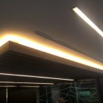 Warm-white 12W LED strip lights add contrast