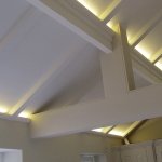 9.6 watt warm-white LED tape installed in ceiling of this barn conversion