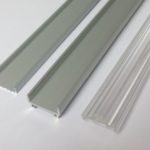 Three aluminium LED extrusions