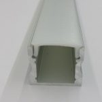 End-on view of a deep-surface aluminium LED extrusion (profile)