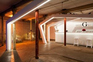 This cellar-bar event was illuminated by white LED strip lights