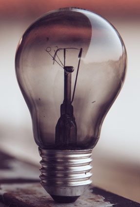 A traditional lightbulb