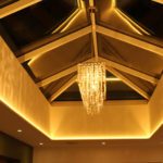 10W RGBW LEDs on ut-out ceiling coving mixing rich gold light