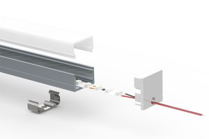 Tube surface LED extrusion - split view