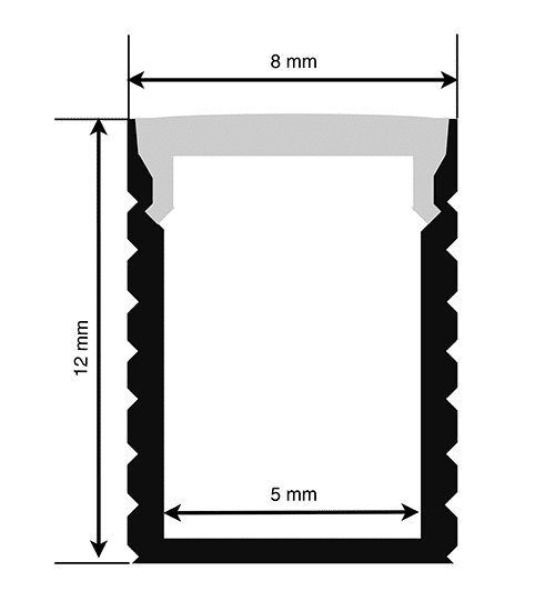 5mm Deep Profile Line Drawing