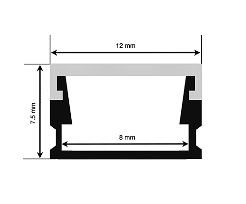 8mm Thin Extrusion Line Drawing