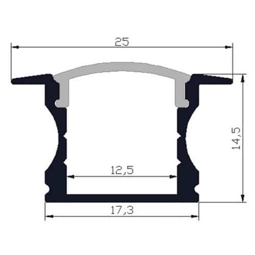 Deep Recess LED Profile dimensions