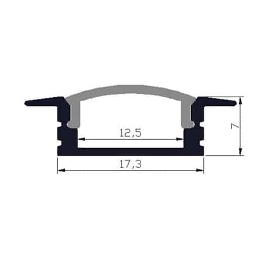 Shallow recess LED Profile dimensions