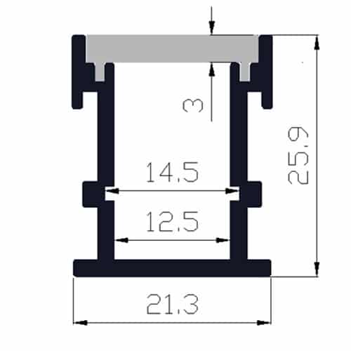 Walkover LED Profile Dimensions